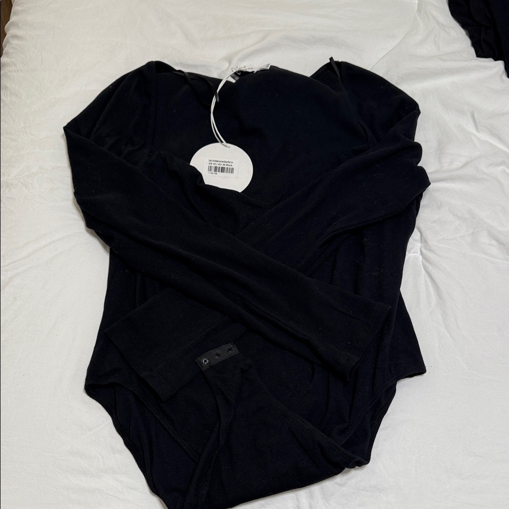 Princess Polly Black Long Sleeve Bodysuit